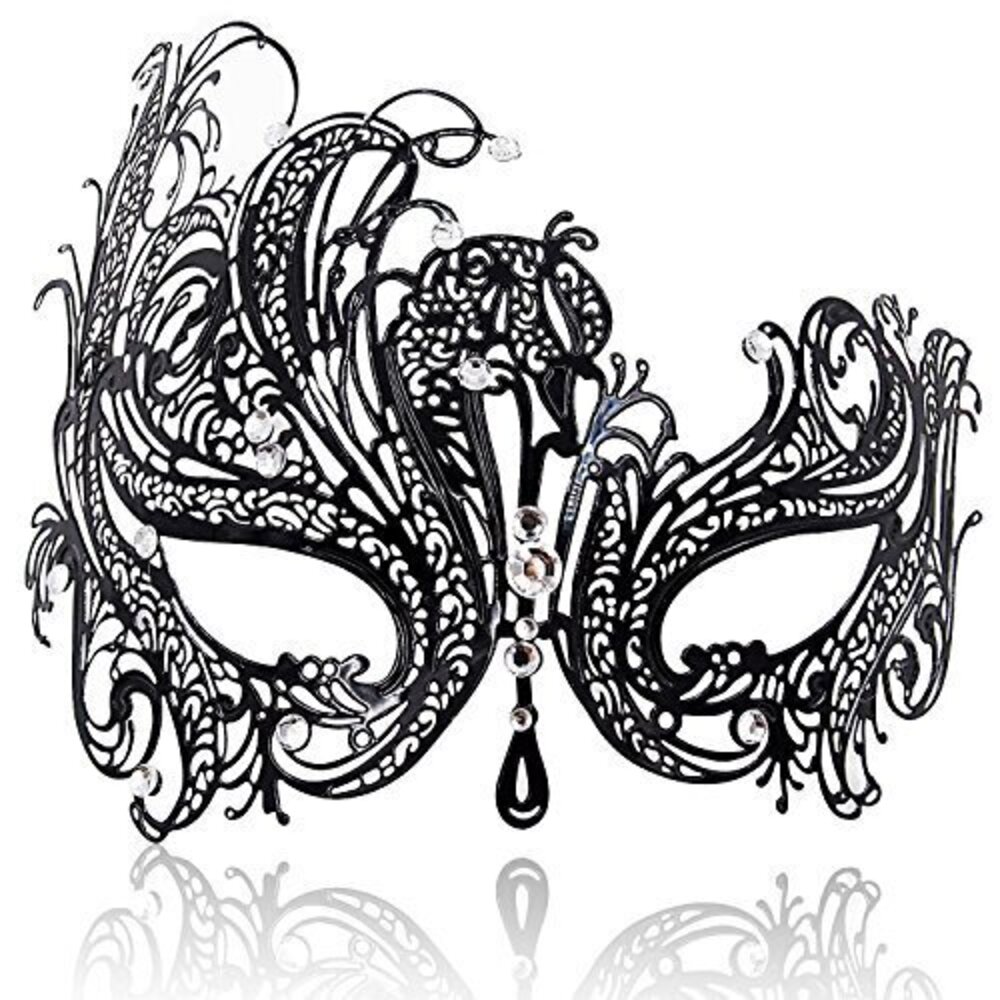 9144 Masquerade Mask Ultralight Metal Mask Shiny Rhinestone Venetian Pretty